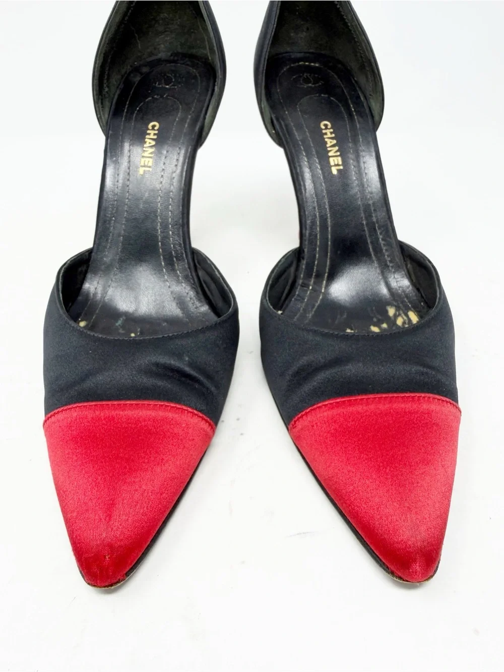 Chanel Allumette Matchstick D’Orsay Pumps Satin Heels Womens Size EU 40.5